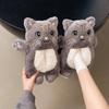 Смешная кукла-кошка хлопковые туфли женские зимние на одной педали ленивые хлебные туфли удобные милые домашние тапочки