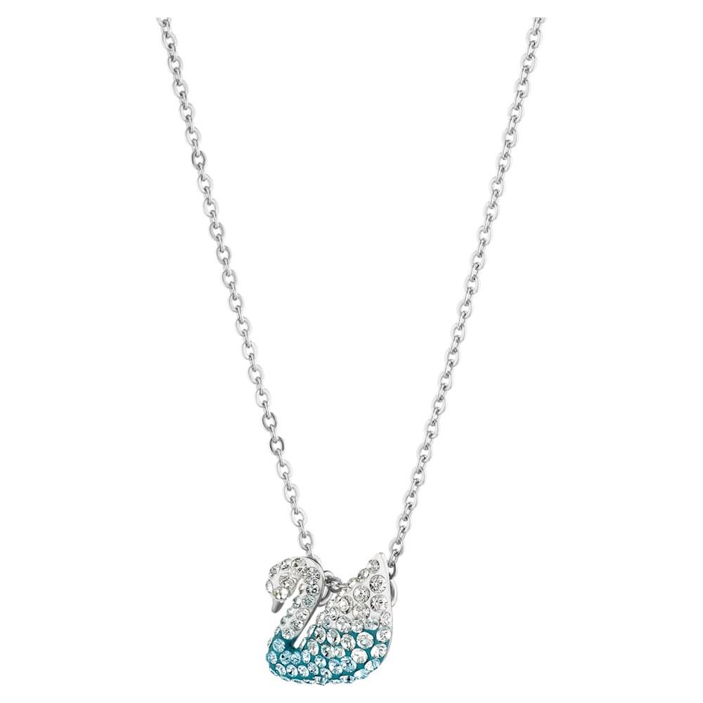 Swarovski 5512094 Iconic Swan Small Blue Pendant Necklace