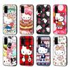 HK3 Hello Kitty Cartoon Black Sofe Case for iPhone 16 15 Plus 14 13 Pro 8 SE XR XS Max P30 Nova 5T Y5P Y6 Y7 Y8P Y9 Realme C30 C33 C31 VIVO Y36 V27