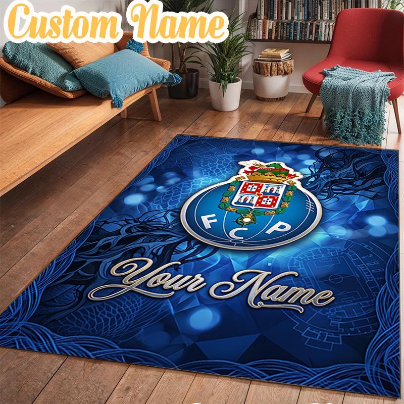 Custom Name Fc Porto Crest Design Rug Office Rug Chair Mat Non Slip Carpet Rugs for Bedrooms Dining Room Living Room Home Decor gifts