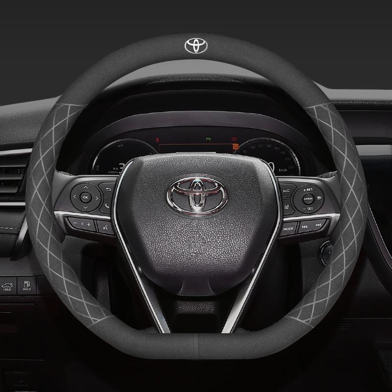 For Toyota 2026 Hot Hub Caps 38cm Suede Car Steering Wheel Cover For Toyota Hilux Aygo Corolla Yaris Rav4 Camry CHR 15 Inch Non
