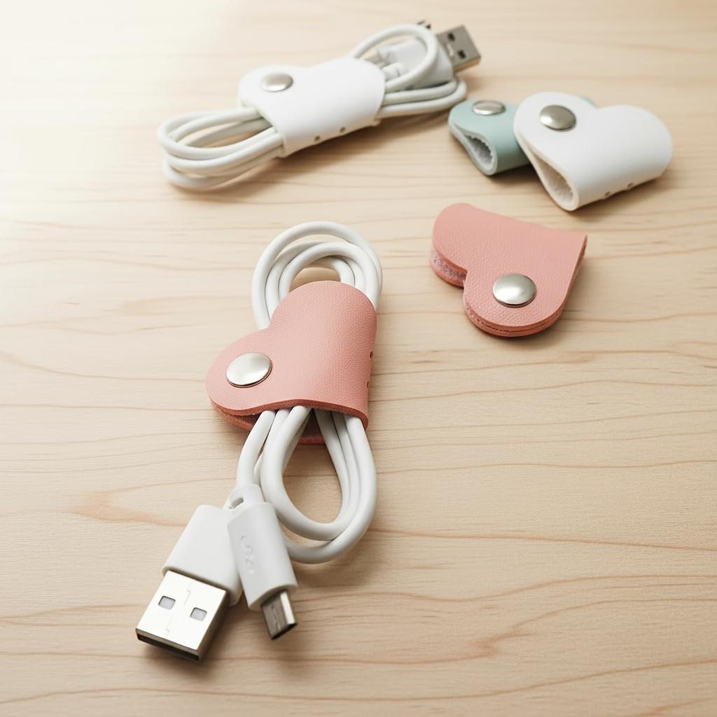 Heart-Shaped Cable Organizer | Stylish Design for Men and Women, Made from Soft, Durable and Easy to Use,Prevents Cable Tangling