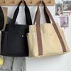 Large Capacity Canvas Commute Tote Bag Women Student Portable Shoulder Bag Travel Handbag