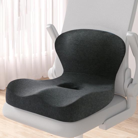 Подушка для сиденья с поддержкой спины Подушка из пены с эффектом памяти для спины и сиденья Эргономичная подушка для снятия давления для офиса, автомобиля, путешествий, долгих часов сидения