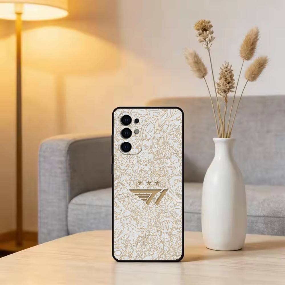 Крутой чехол для телефона t-T1 E-gaming Design Черный Силиконовый Мягкий Для Samsung S25,S24,S21,S22,S23,S30,Ultra,S20,Plus,Fe,Lite
