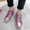 Flat Bottom Casual Round Head Lace-up Student Shoes Board Shoes Women's New Wish Large Size Sequined Women's Single Shoes