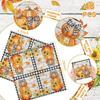 48Pcs Fall Pumpkin Paper Napkin,Fall Party Decorations Autumn Thanksgiving Party Napkin Black and White Buffalo Plaid Pumpkin Table Decorations for