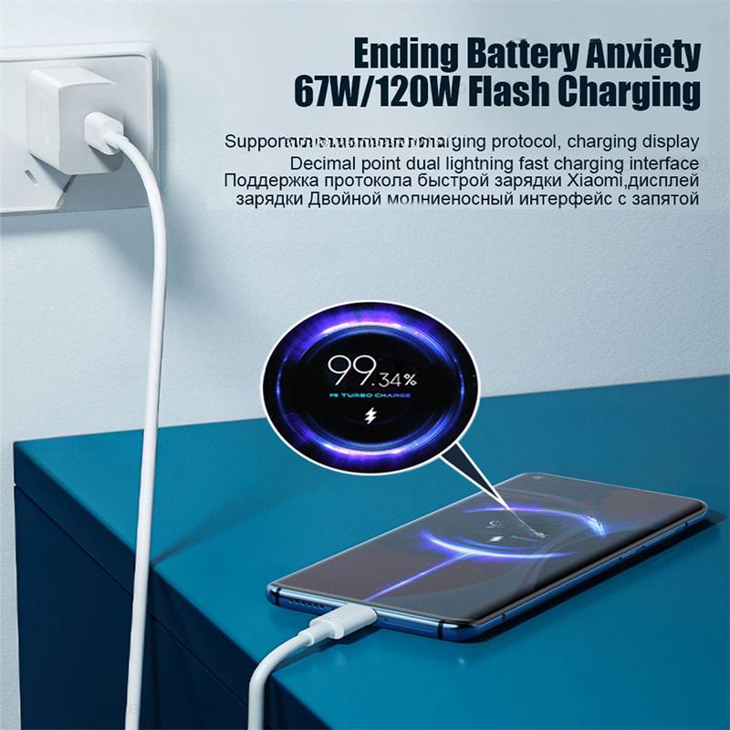 Зарядное устройство 67 Вт для быстрой зарядки USB C для Xiaomi Mi 13 11 Redmi Note 9 10 12 Turbo 11 A1 A2 Poco X5 F5 Pro USB Type C кабель аксессуары для телефонов