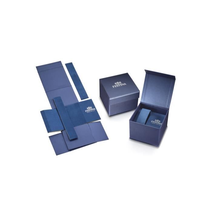 Montre - FESTINA - F20660/3 - Acier 41mm - Cuir Noir - Énergie Solaire - Étanchéité 50m