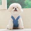 Summer Denim Dog Dress Dot Bow Pet Suspenders Luxury Dog Clothes Cat Outfits Chihuahua Bichon Yorkie Girls Dog Skirts Jeans New