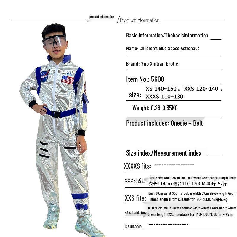 Astronaut Pilot Halloween Costume: Spacesuit Role-Playing Outfit for Kids and Adults