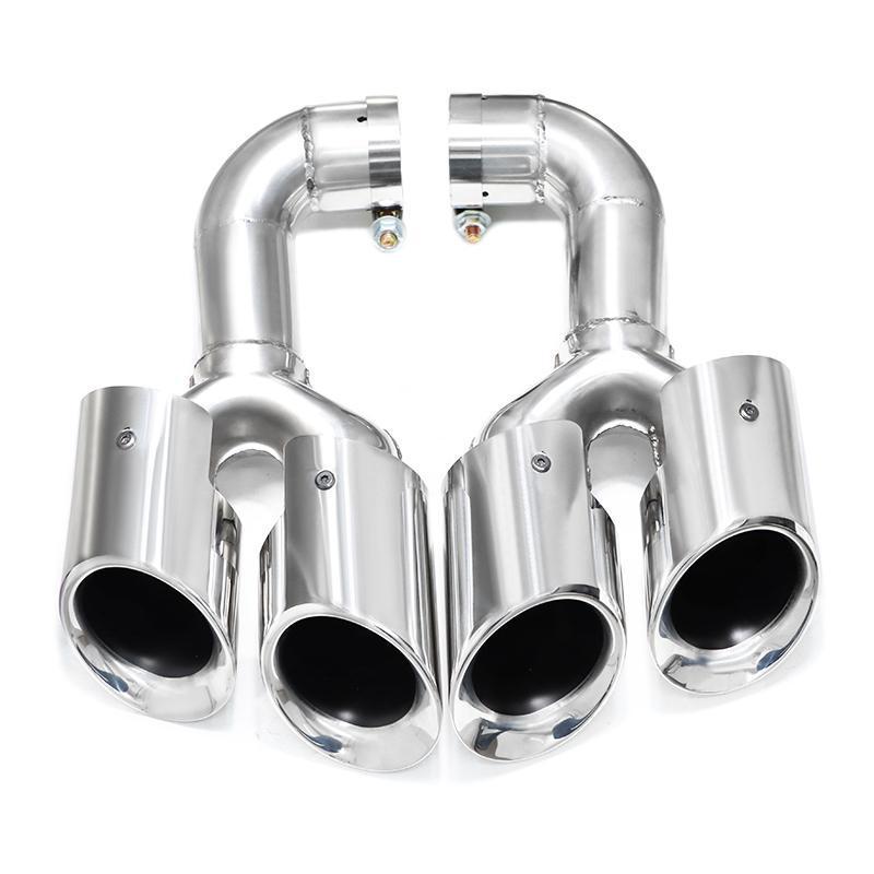 Enhanced Quad-Outlet Exhaust Pipe for 2004-2024 Volkswagen Touareg, Triple-Layer Single-Tip Design