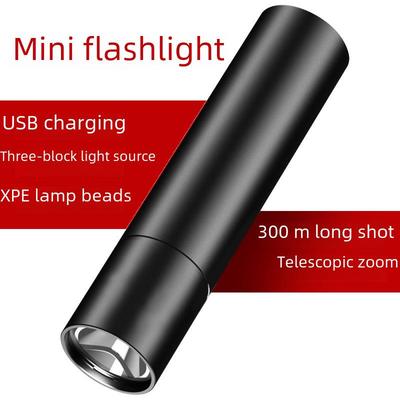 Портативный алюминиевый светодиодный фонарик с USB-зарядкой - Мини, Яркий свет, Для использования на улице и в чрезвычайных ситуациях