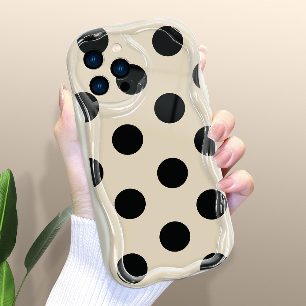 Мультяшный узор, кремовая текстура, мягкий силиконовый чехол с волнистыми краями, чехол для телефона IPhone Samsung Huawei Honor Xiaomi Redmi OPPO Realme Vivo Infinix