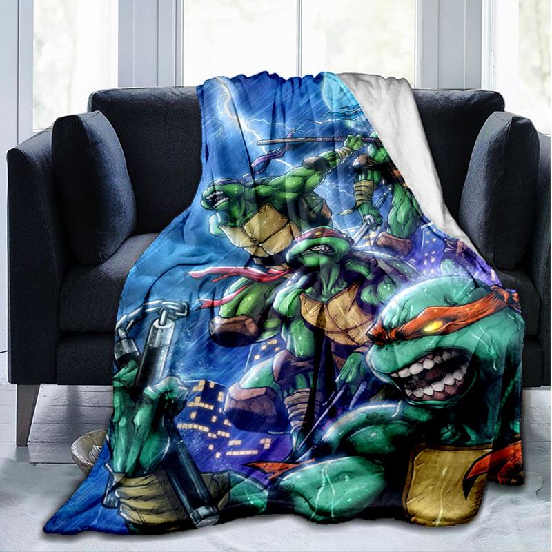 Mutant Turtles Print Flannel Blanket, Soft Warm Lightweight Throw Blanket for living Room,Sofa Bed Camping office