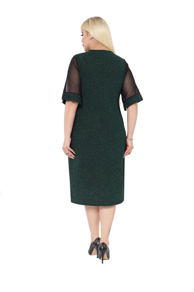 Женское платье большого размера. Блестящее стильное платье больших размеров 21B-2305.
