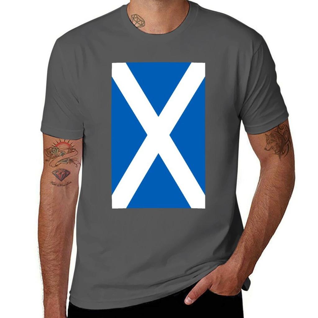 Scotland Saltire Albannach Scottish Flag Tshirt Cotton Tshirt Plain For Unisex Package Tshirt