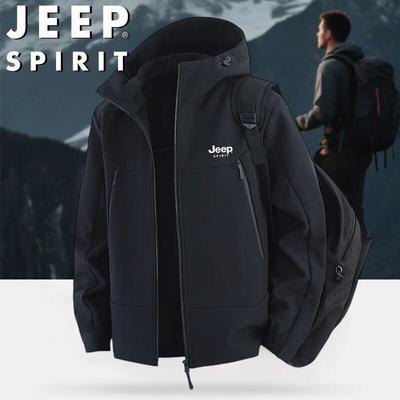 Мужская ветрозащитная куртка с капюшоном для активного отдыха JEEP SPIRIT
