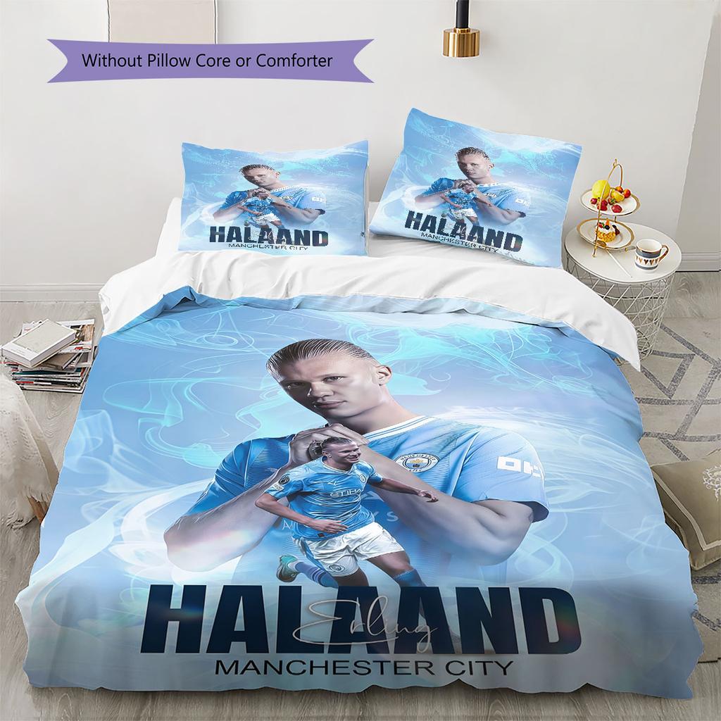 Erling Haaland Pulse Bedding Quilt Set Quilt Cover Pillowcase Home Decoration Birthday Gift (1 * duvet cover + 2 * pillowcase, without core)