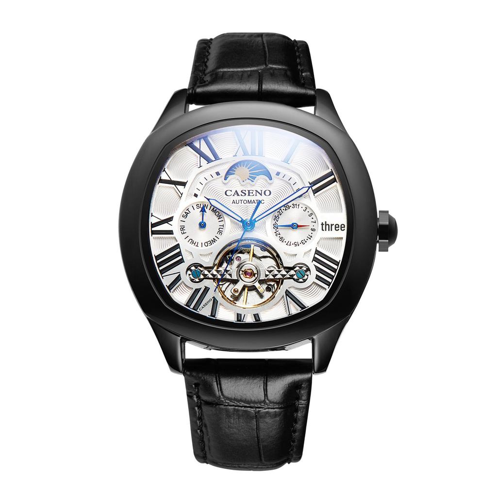 Часы CASENO Star Tourbillon Automatic: Фаза Луны, месяц и дата, водонепроницаемость 100 м