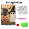 Halloween pearl painting art full pearl handmade diy home decorations cute cat pumpkin ghost black hat theme