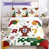 Portugal Football Printed Bedding 3 Piece Set Cozy Breathable Bed Cover Set as Housewarming Holiday Gift