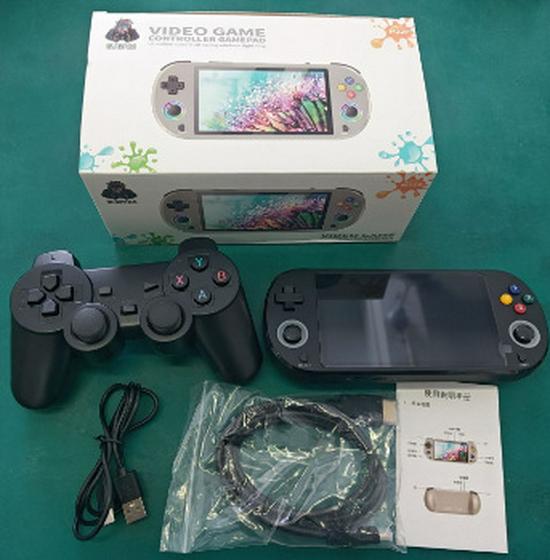 Портативная игровая консоль M22PRO с беспроводным контроллером - Классика ретро PS1 для двух игроков, Эффекты радужной подсветки