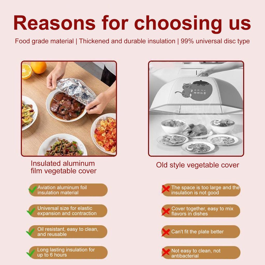 Изоляционная крышка бытовая пищевая многоразовая алюминиевая фольга пленка крышка миски и блюда универсальная кухонная пищевая изоляция