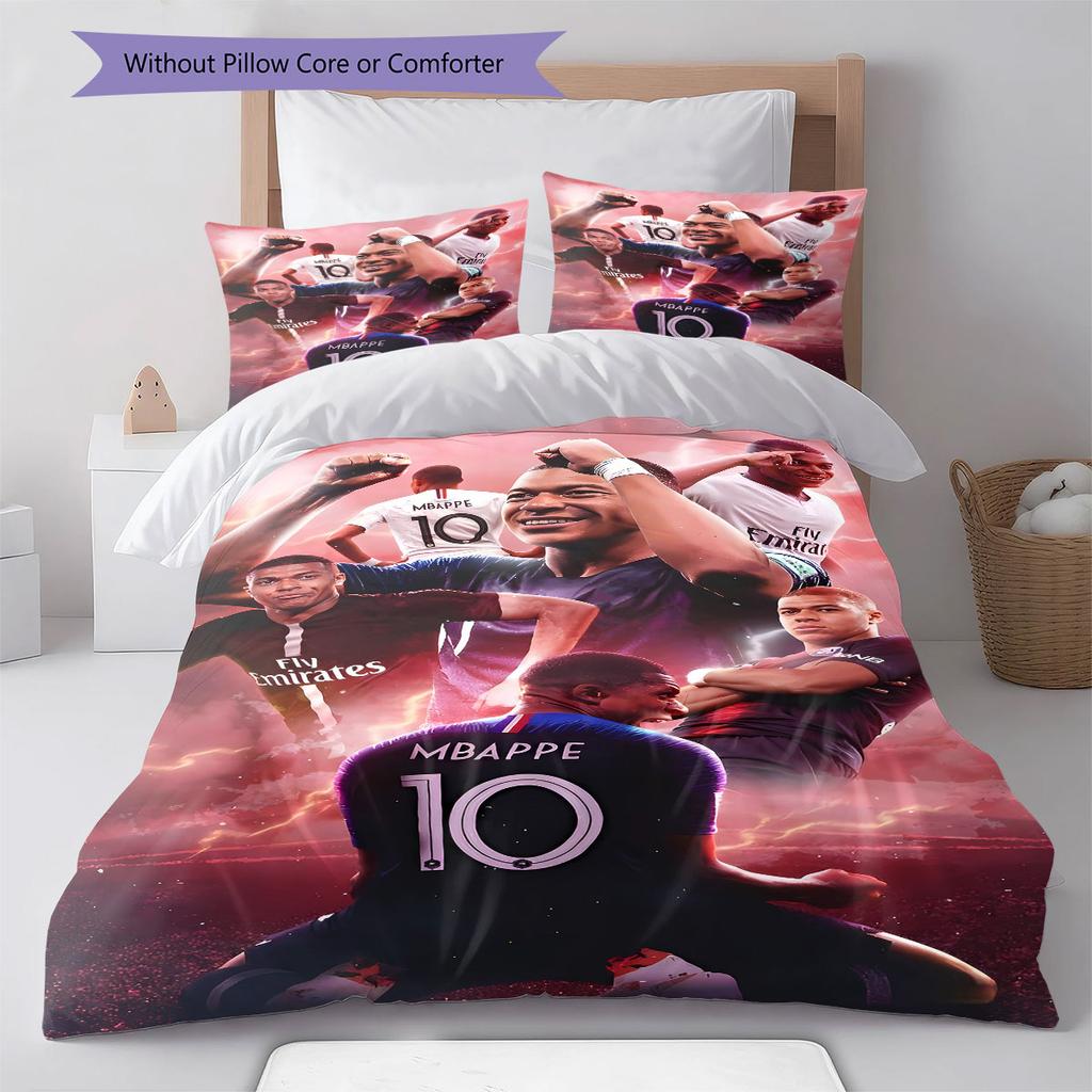CR7,Kylian Mbappe,Graphics 17 Pattern Bedding,Quilt Set Quilt Cover Pillowcase Home Birthday Gift(1 * duvet cover + 2 * pillowcase, without core)