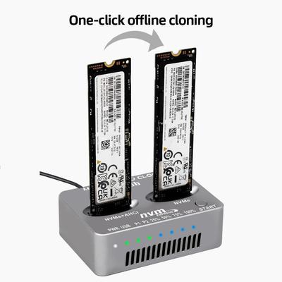 Док-станция с двумя отсеками для клонирования NVME SSD, USB3.2 Type C, устройство для чтения твердотельных накопителей, M.2 M.3 NVME PCI-E, внешний бокс для жесткого диска для M2 SSD