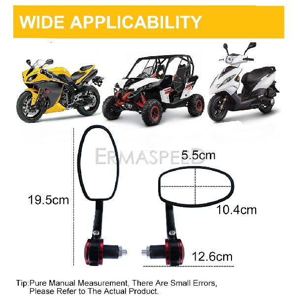 Универсальные мотоциклетные зеркала 7/8 "22 мм, торцевые зеркала на руле мотоцикла, алюминиевые боковые зеркала заднего вида для мотоцикла