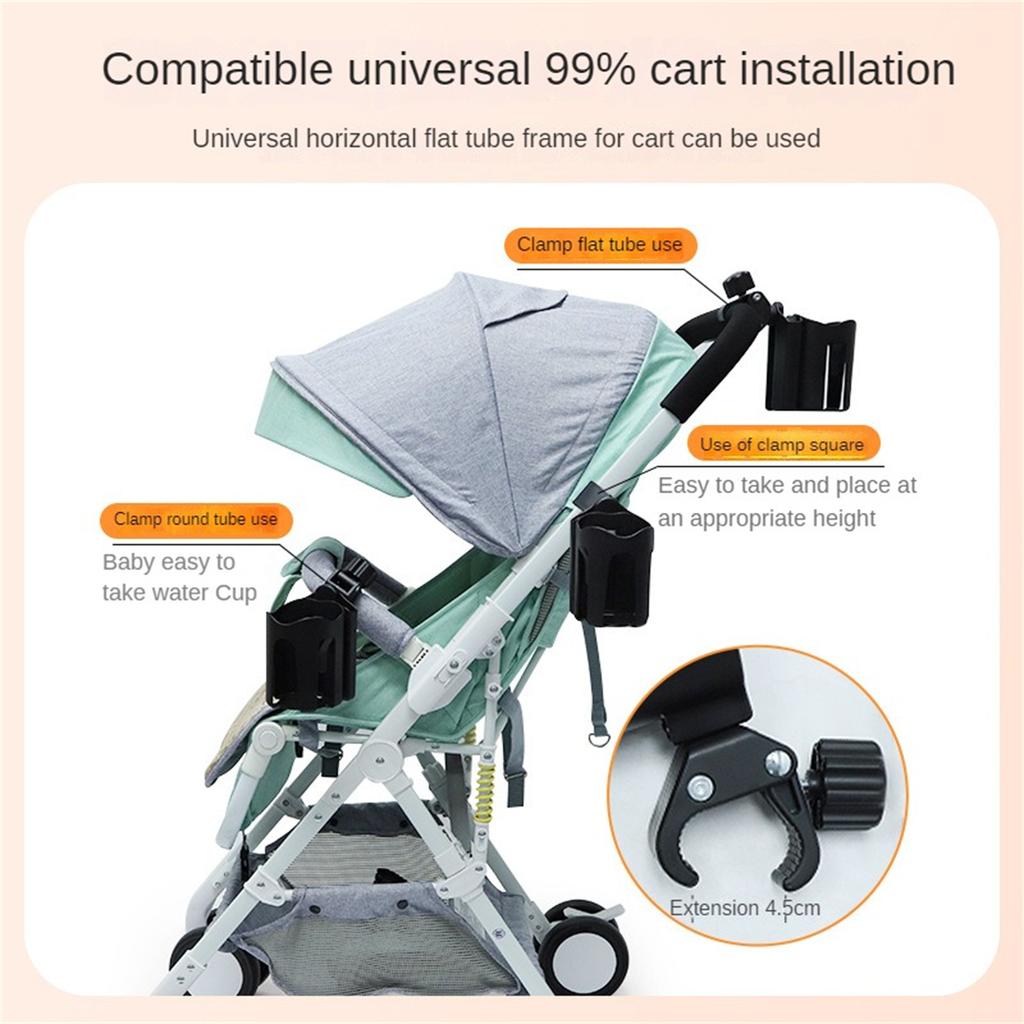 2 в 1 подстаканник для детской коляски с держателем для телефона, универсальная вращающаяся на 360 градусов стойка для хранения бутылочек с молоком, аксессуар на тележке