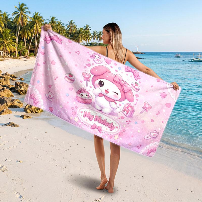 Large Beach TowelMy Melody Soft Absorbent Towel Beach Bath Home Use