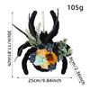 Spider Wooden Plaque Door Wreath Halloween Wreath Pendant Festival Decoration Simulation Flower Hanging Ring Decor for Yard Gift