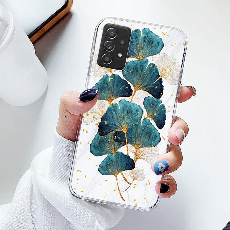 Чехол для телефона Samsung A52s A52 Цветочный силиконовый чехол для Samsung Galaxy A52 Fundas Coque Прозрачный мягкий Capas Цветочный TPU