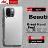 Baozou Phone Case for OnePlus 13T, OnePlus 13T Protective Cover, Silicone Soft Edge Simple Anti-Drop Laser Gradient Premium Frosted Hard, Silver
