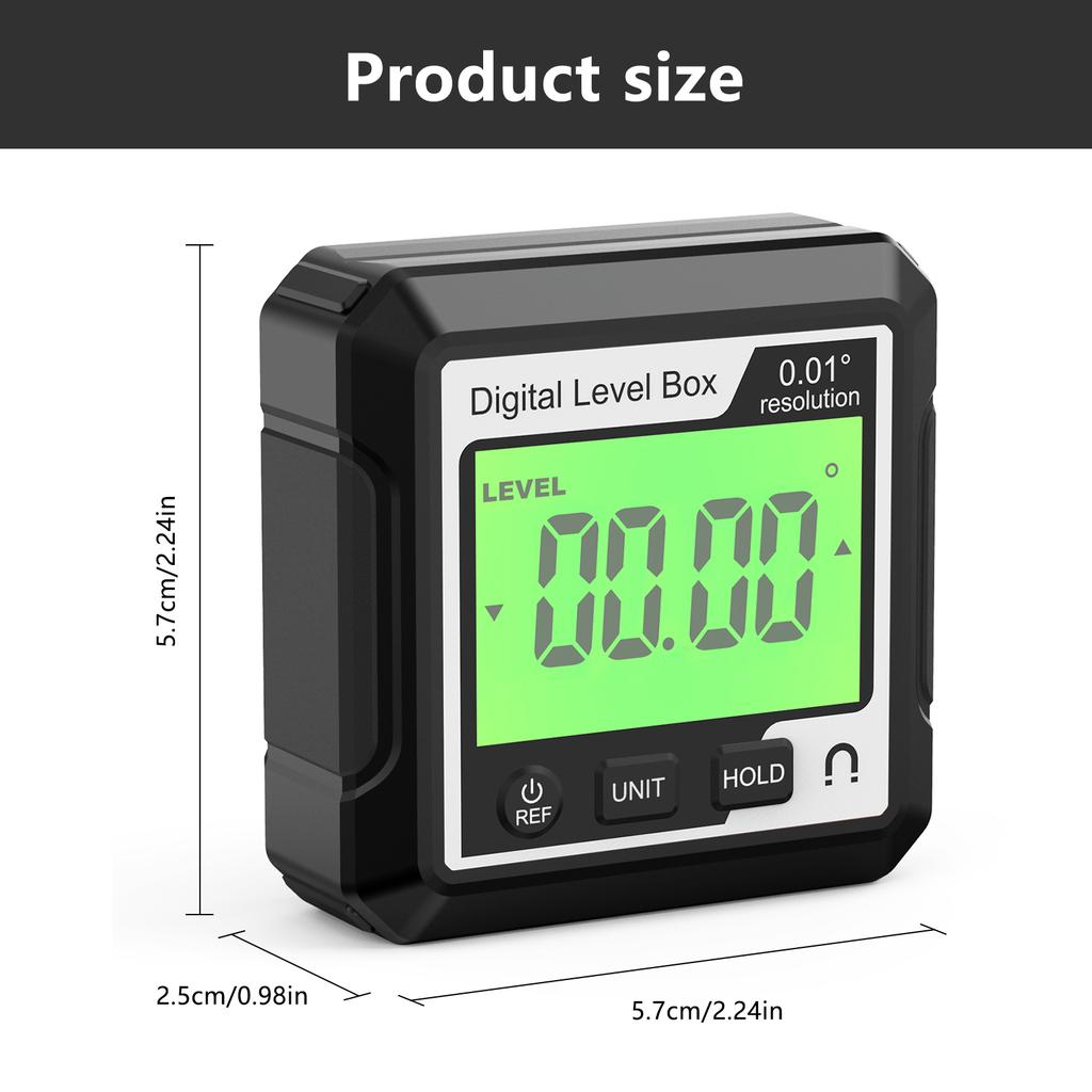 Digital Angle Finder Gauge with Magnetic Base and Backlit LCD Display Angle Ruler 4 of 90 Degree Digital Level Box for