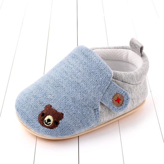 Весенне-осенние нескользящие туфли с 2 волшебными пастами для маленьких мальчиков и девочек с медвежьим принтом для малышей