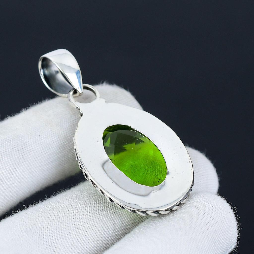 Peridot Gemstone Handmade 925 Sterling Silver Jewelry Pendant, Peridot September Birthstone, Holiday Gift for Her Jewelry for Special Occasions
