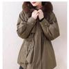 New Parka Fox Fur Collar Rabbit Fur Inner Lining Three Prevention Fabric Fur Coat Women's Waist Up Slimming Out
