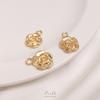 14K Gold-Filled Rose Pendant Charm for DIY Jewelry, Small Flower Design for Bracelets and Earrings