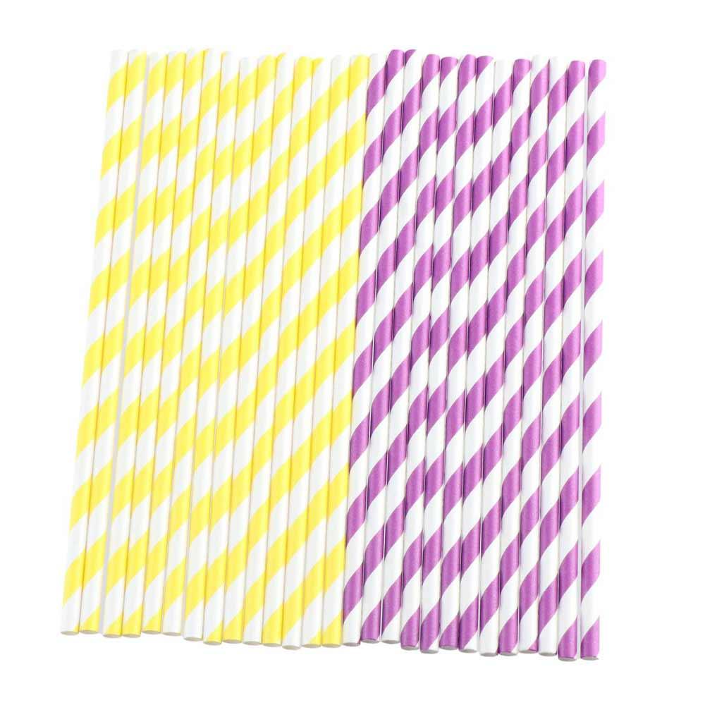 Colorful Stripe Pattern Drinking Accessories Paper Drinking Straws Disposable Straws Party Supplies
