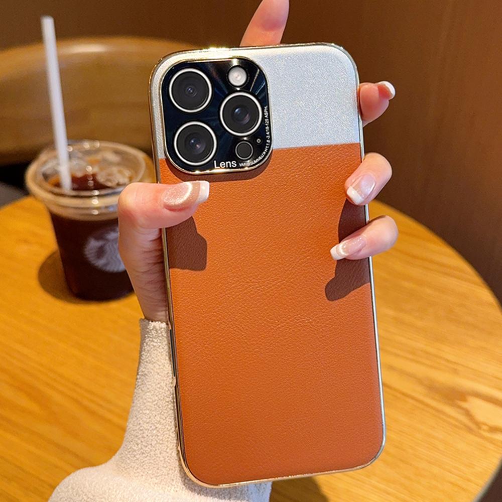 For iPhone 16 Pro Case Desert Silver Moon Electroplated Gold PC + PU Leather Phone Back Cover