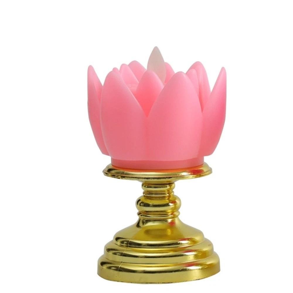 Prayer Lotus Lamp Long-lasting Light Simulated Candlestick LED Candle Lamp Buddhist Decoration