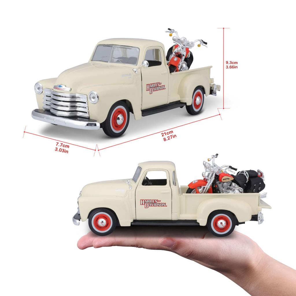 Maisto CUSTOM CHEVROLET 3100 PICKUP 2001 FLSTS HERITAGE Heritage HARLEY-DAVIDSON 124SCALE "1950 & SPRINGER"(БЕЛЫЙ/ОРАНЖЕВЫЙ) Спрингер» (белый/оранжевый)