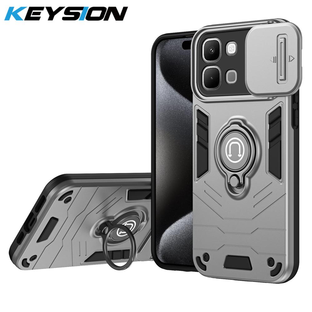 KEYSION Ударопрочный чехол-бампер с кольцом-подставкой для Infinix Note Edge 5G, чехол-книжка с защитой шторки камеры для Infinix Note Edge 5G