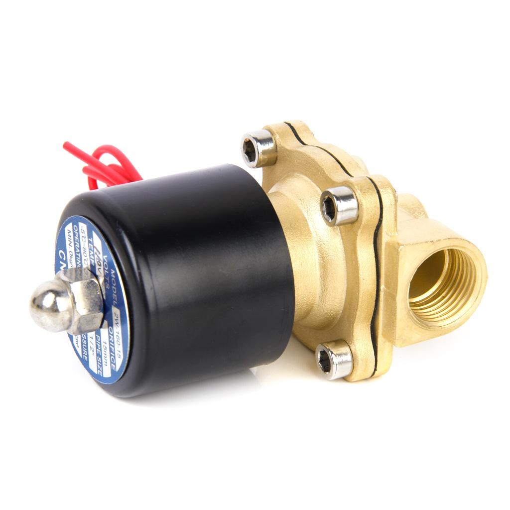 AC110V 1/2 дюйма латунный электрический электромагнитный клапан вода воздух топливо газ нормальный закрытый новый