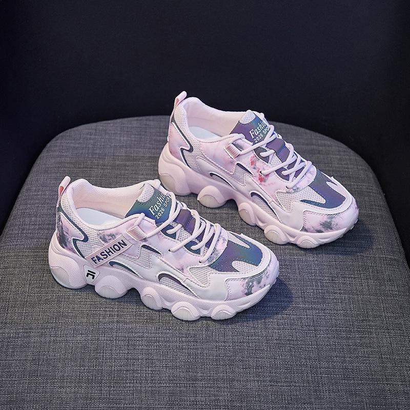 Новые модные светящиеся кроссовки женские спортивные туфли на толстой подошве удобные ночные кроссовки