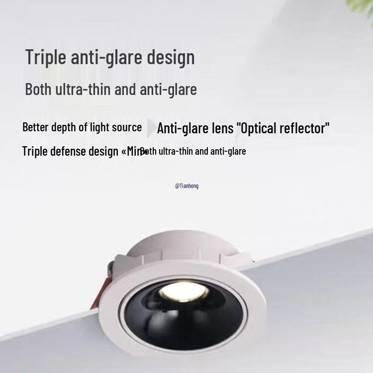 Brand Spotlight Adjustable Anti-Glare Recessed Ceiling Downlight for Living and Dining Rooms