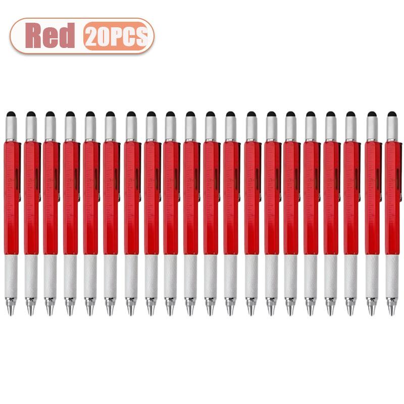 6-в-1 Многоуровневая Ручка Стилус Мультитул Ручка с Сенсорным Экраном Штангенциркуль Уровень и Отвертка Офисный Инструмент Креативная Канцелярия